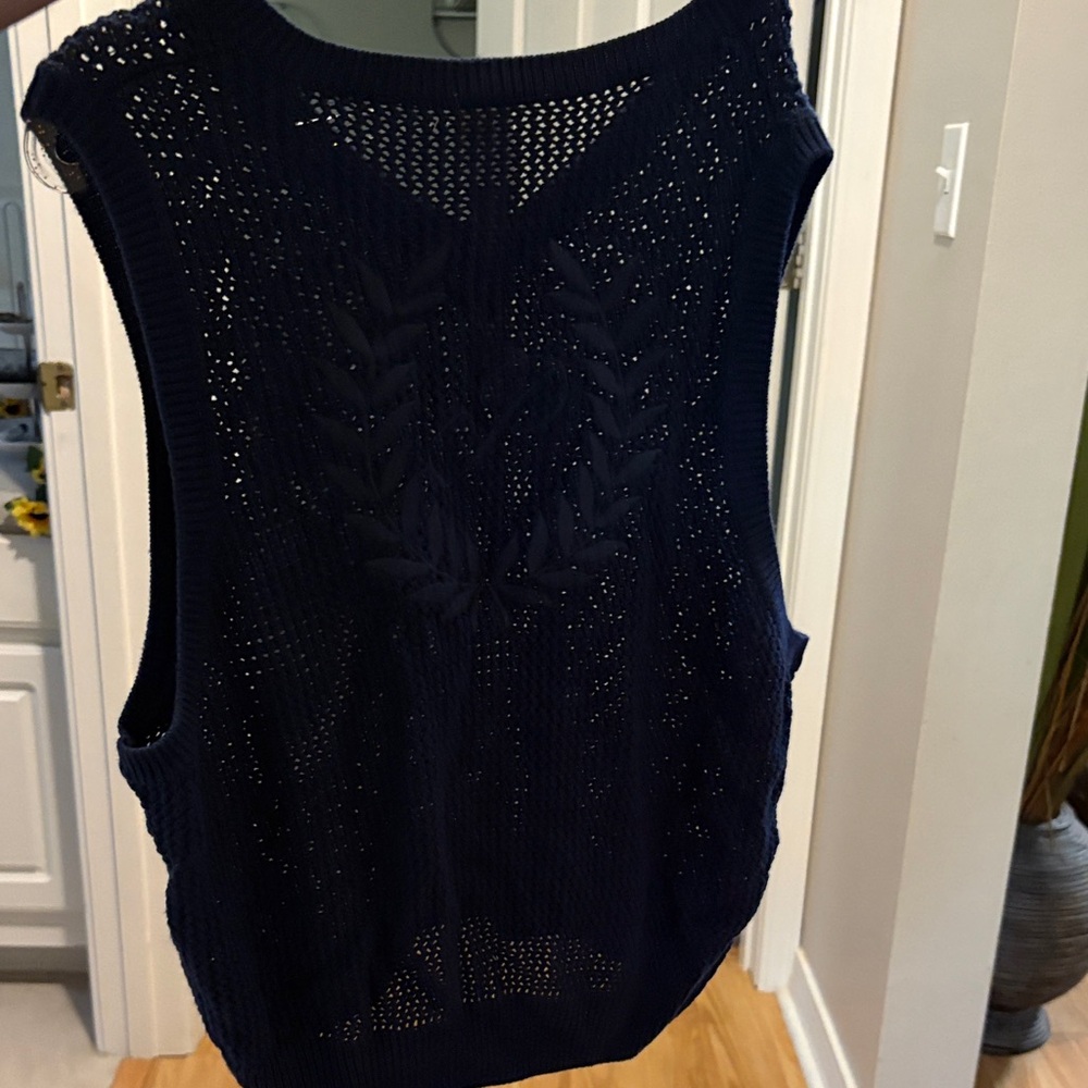 PINK Victoria's Secret Navy Open-Knit Tank